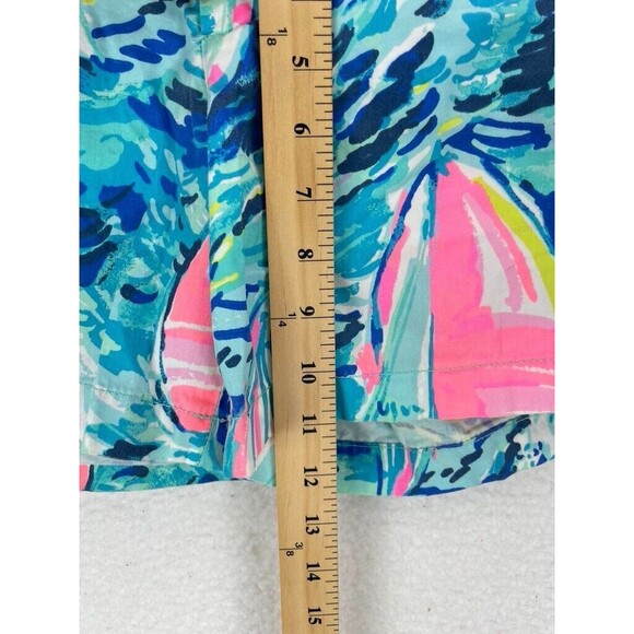 Lilly Pulitzer Callahan Shorts Women’s 0 Sparkling Blue Hey Bay Bay 5” Inseam - Picture 4 of 10